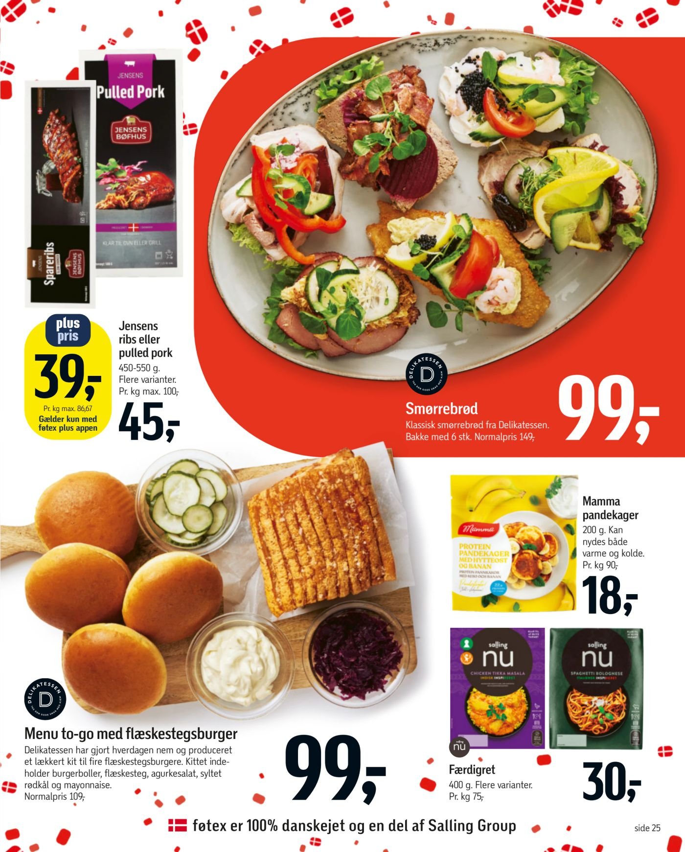 Jensens ribs eller pulled pork 450-550 g. Flere varianter. Pr. kg max. 100,- – Føtex