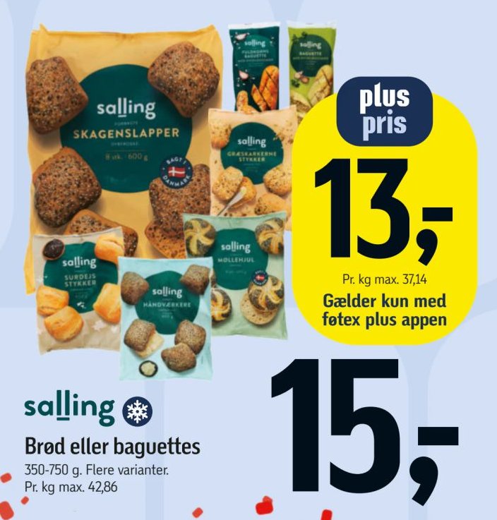 Brød eller baguettes 350-750 g. Flere varianter. – Føtex