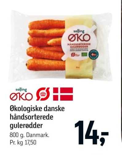 Økologiske danske håndsorterede gulerødder 800 g. Danmark. – Føtex