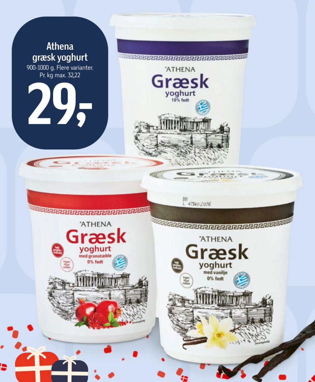 Athena græsk yoghurt 900-1000 g Flere varianter. – Føtex