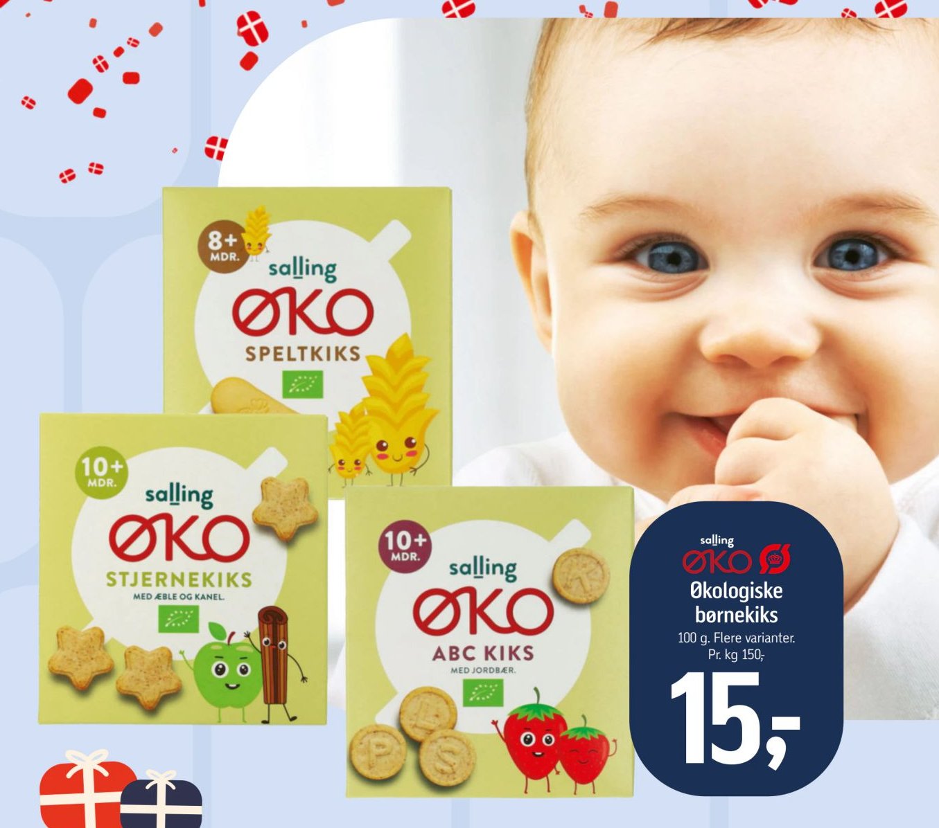 salling ØKO Økologiske børnekiks 100 g. Flere varianter. – Føtex