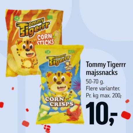 Tommy Tigerrr majssnacks 50-70 g. Flere varianter – Føtex