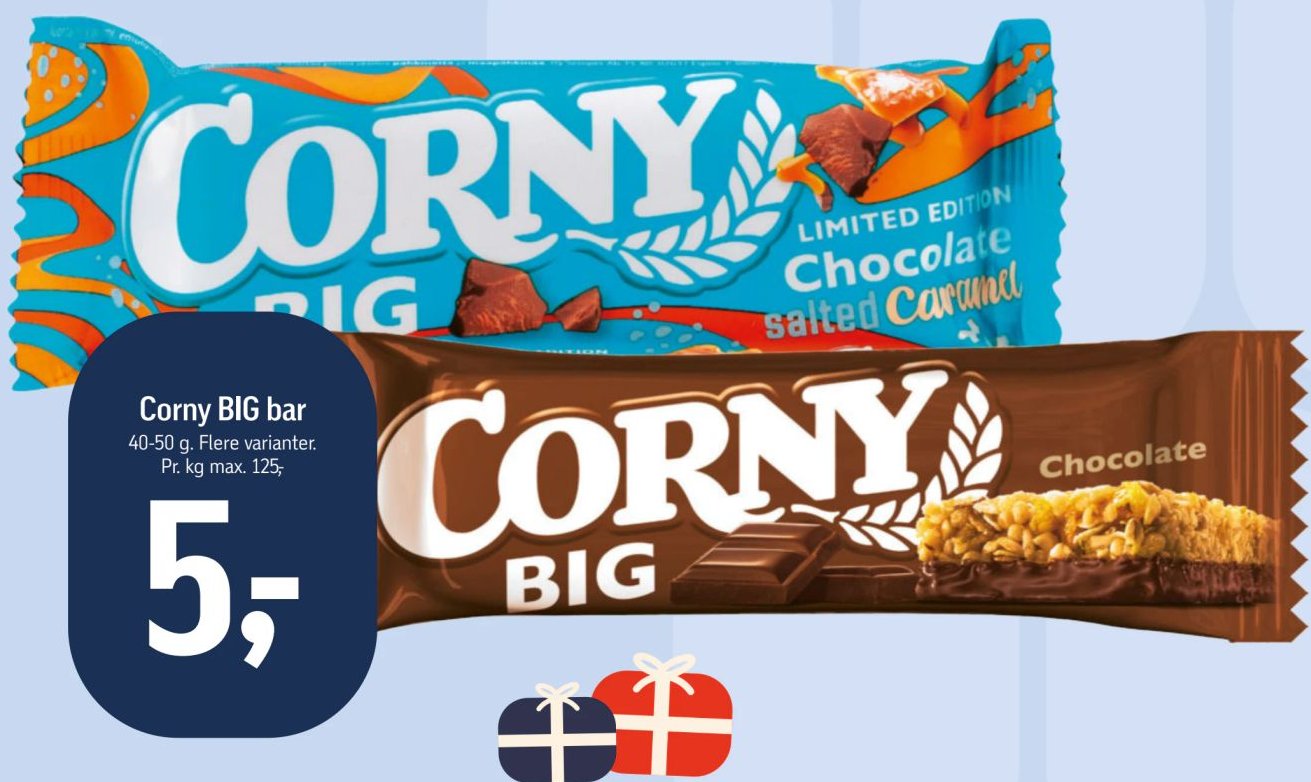 Corny BIG bar 40-50 g. Flere varianter – Føtex