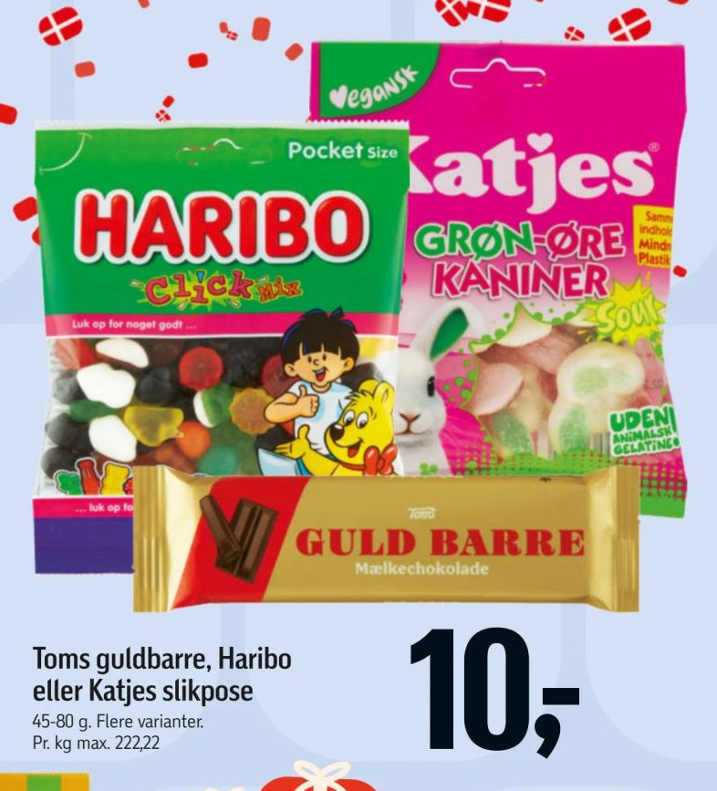 Toms guldbarre, Haribo eller Katjes slikpose 45-80 g. Flere varianter. – Føtex