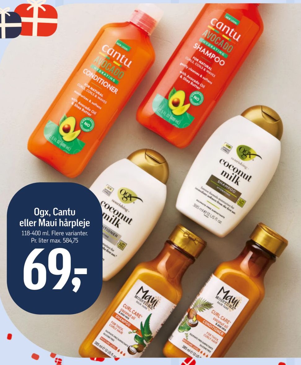 Ogx, Cantu eller Maui hårpleje 118-400 ml. Flere varianter. Pr. liter max. 584,75 – Føtex