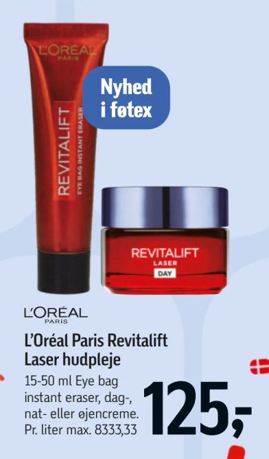 L'Oréal Paris Revitalift Laser hudpleje 15-50 ml Eye bag instant eraser, dag-, nat- eller øjencreme. Pr. liter max. 8333,33 – Føtex