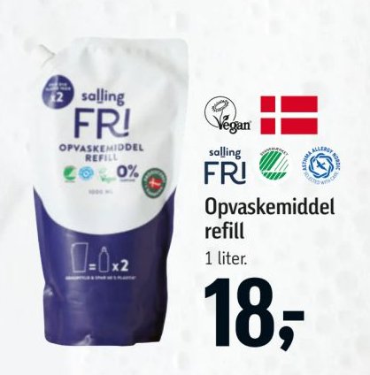 Opvaskemiddel refill 1 liter – Føtex