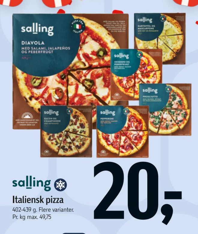 Italiensk pizza 402-439 g. Flere varianter. – Føtex