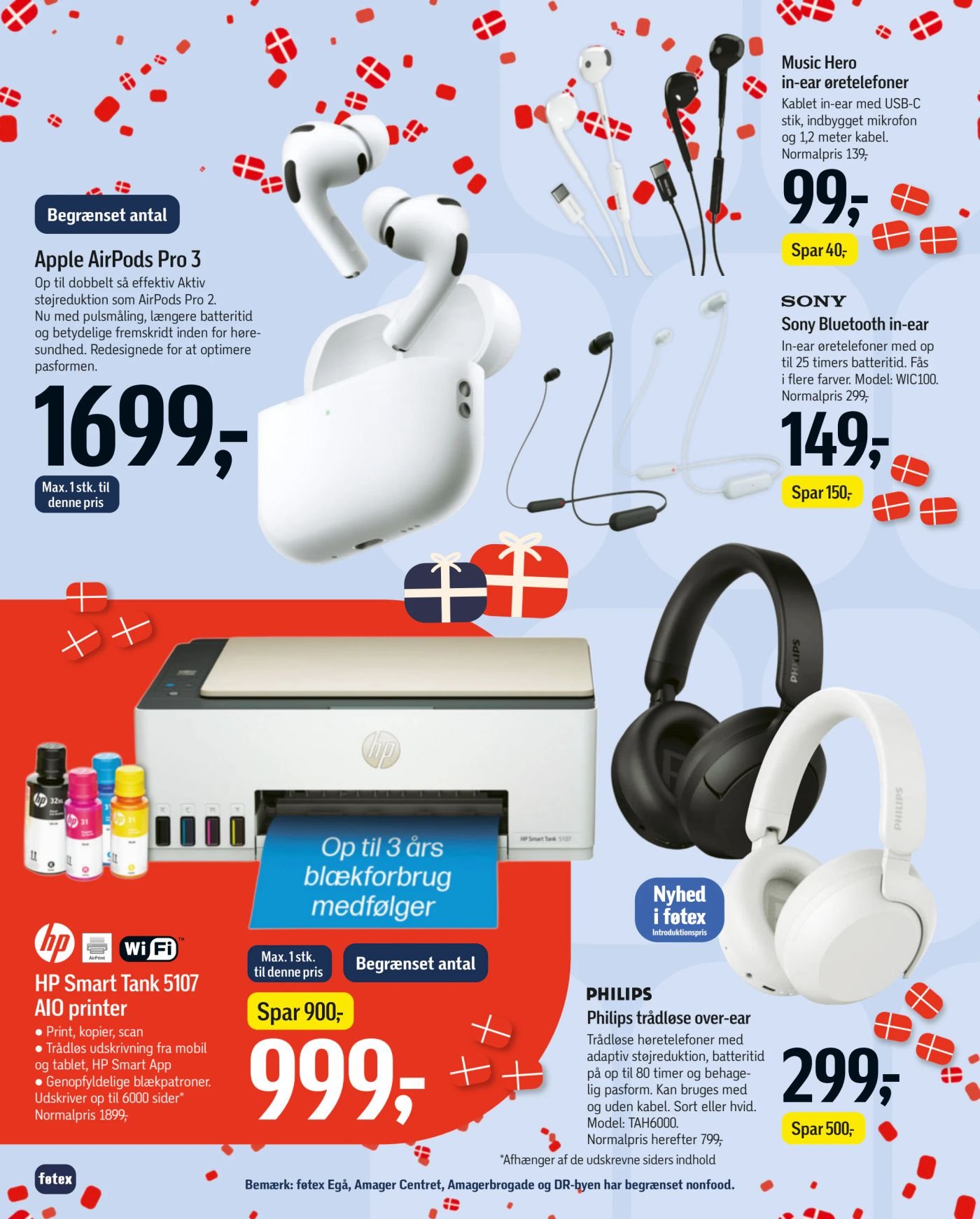 Music Hero in-ear øretelefoner Kablet in-ear med USB-C stik, indbygget mikrofon og 1,2 meter kabel. Normalpris 139,- – Føtex