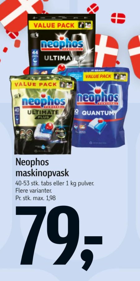 Neophos maskinopvask 40-53 stk. tabs eller 1 kg pulver. Flere varianter. – Føtex
