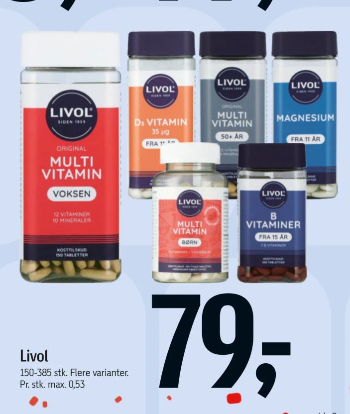 Livol 150-385 stk. Flere varianter. – Føtex