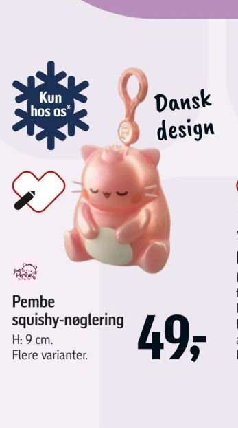 Pembe squishy-nøglering – Føtex