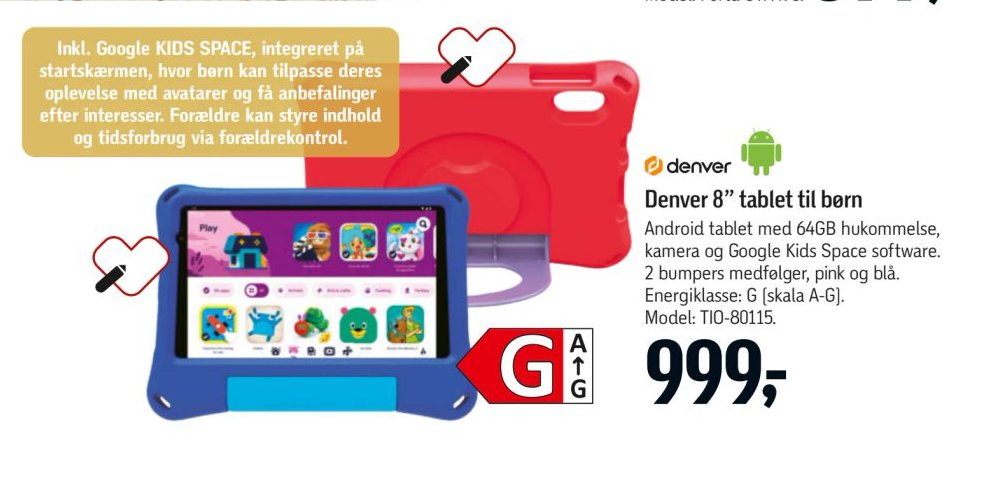 Denver 8” tablet til børn – Føtex