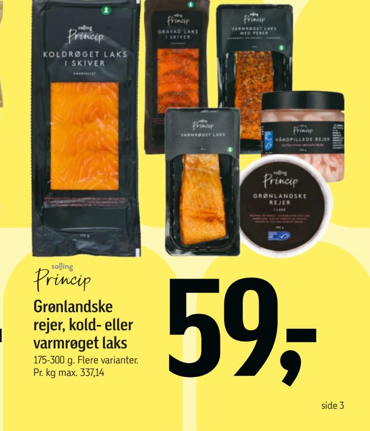 Grønlandske rejer, kold- eller varmrøget laks – Føtex