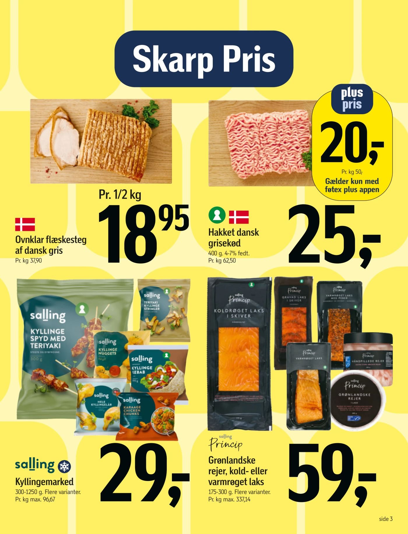 Hakket Dansk Grisekød , 4-7% Fedt. Plus Pris 400 g – Føtex