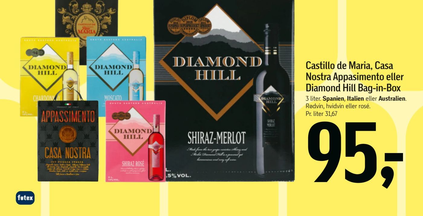 Castillo de Maria, Casa Nostra Appasimento eller Diamond Hill Bag-in-Box – Føtex