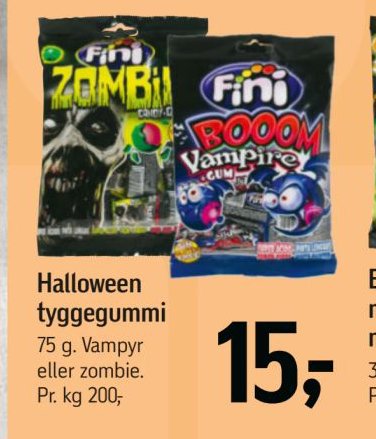Halloween tyggegummi – Føtex