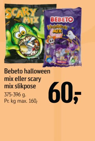 Bebeto halloween mix eller scary mix slikpose – Føtex