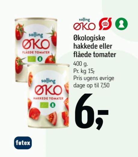 Økologiske hakkede eller flåede tomater – Føtex