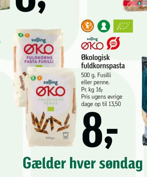 Økologisk fuldkornspasta – Føtex