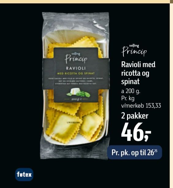 Ravioli med ricotta og spinat – Føtex