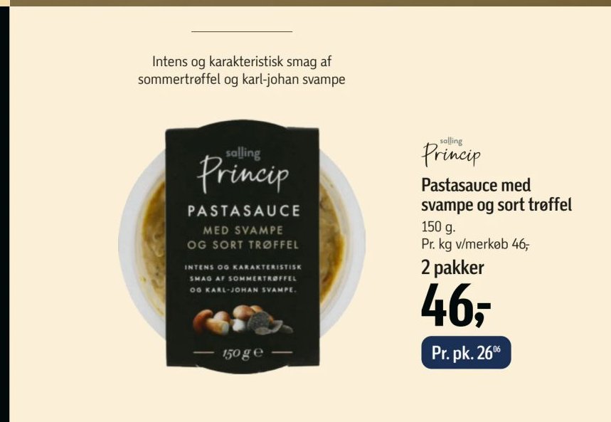 Pastasauce med svampe og sort trøffel – Føtex