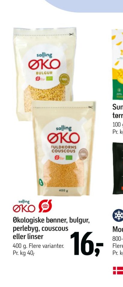 Økologiske bønner, bulgur, perlebyg, couscous eller linser – Føtex