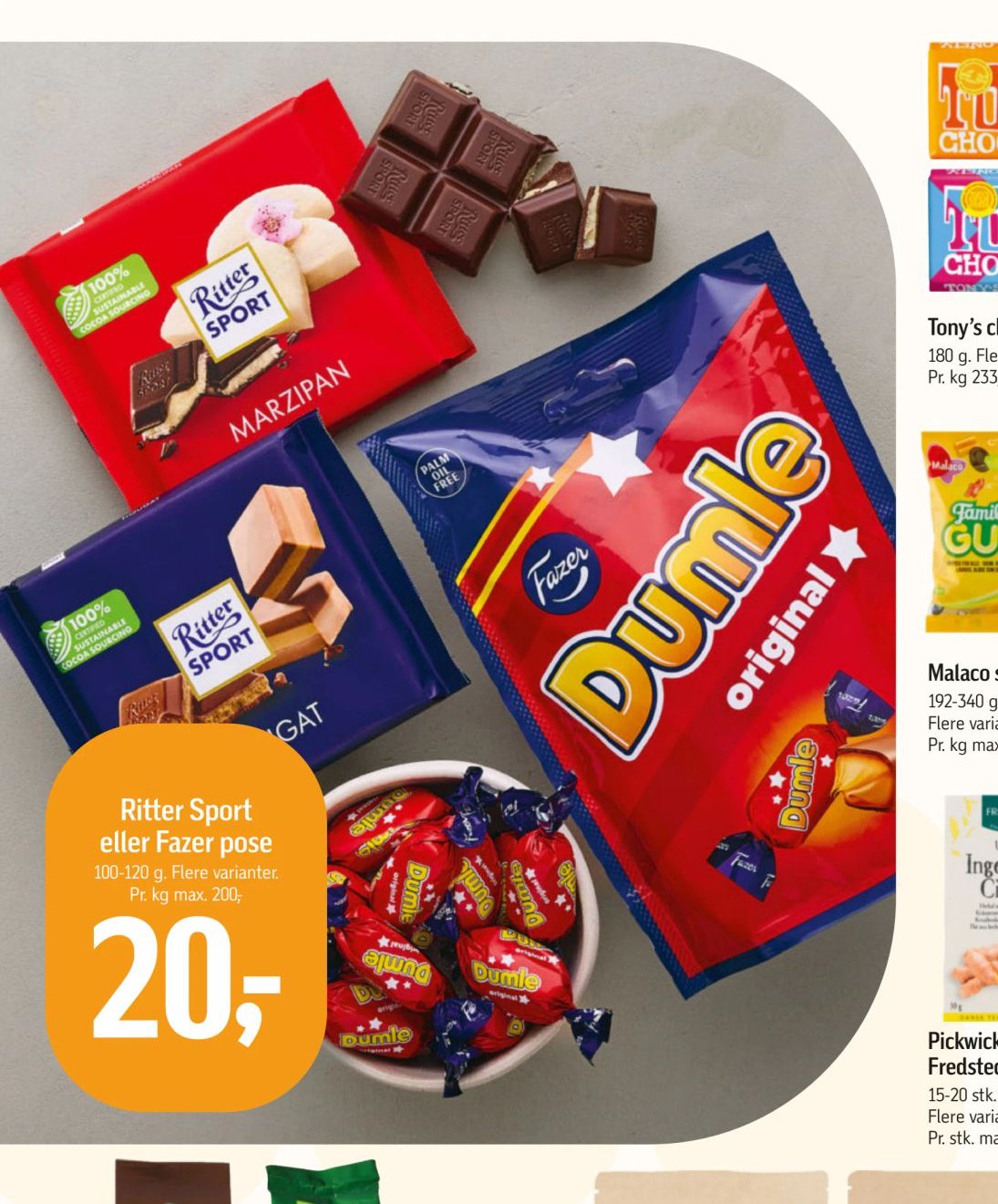 Ritter Sport eller Fazer pose – Føtex