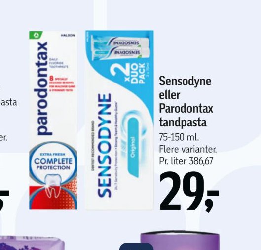 Sensodyne eller Parodontax tandpasta – Føtex