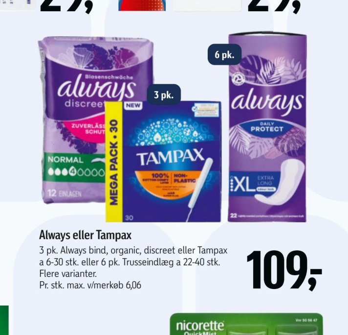 Always eller Tampax – Føtex