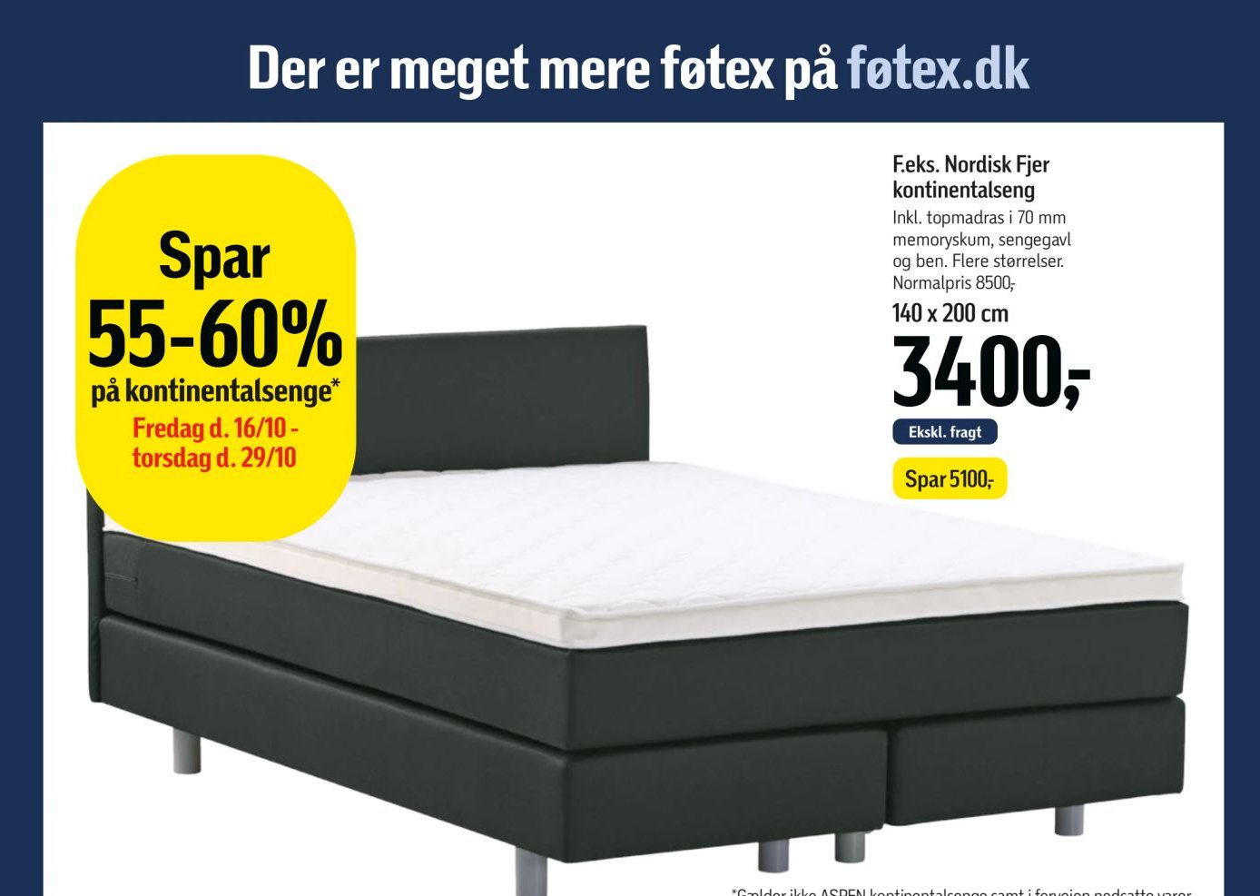 Nordisk Fjer kontinentalseng – Føtex