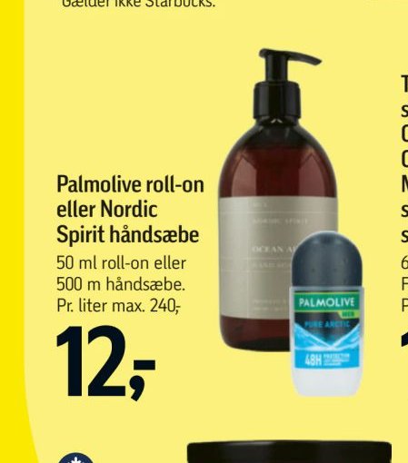 Palmolive roll-on eller Nordic Spirit håndsæbe – Føtex