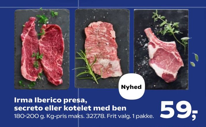 Irma Iberico presa, secreto eller kotelet med ben 180-200 g – Kvickly