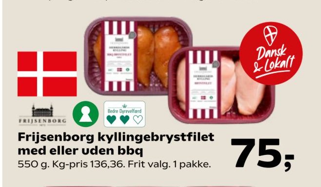 Frijsenborg kyllingebrystfilet med eller uden bbq 550 g – Kvickly