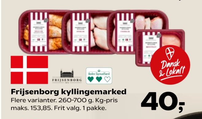 Frijsenborg kyllingemarked Flere varianter. 260-700 g. – Kvickly