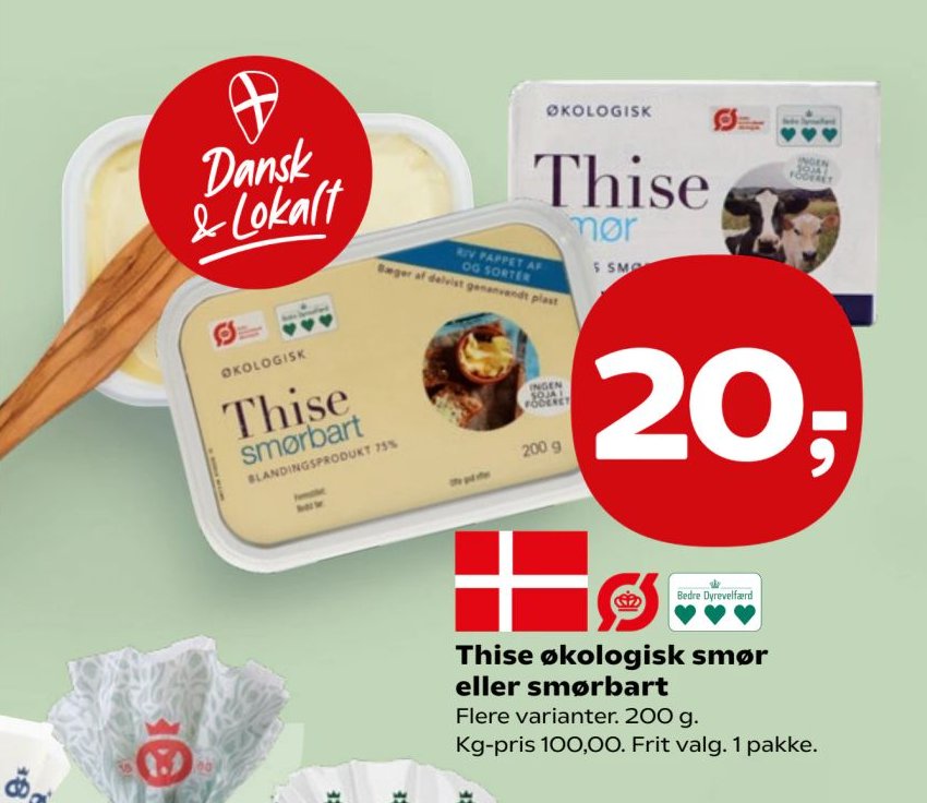 Thise økologisk smør eller smørbart Flere varianter. 200 g. – Kvickly