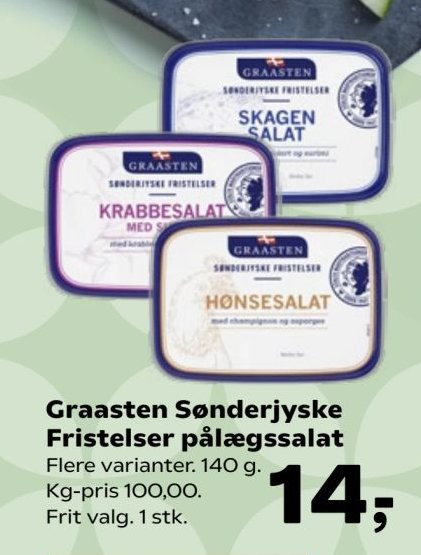 Graasten Sønderjyske Fristelser pålægssalat Flere varianter. 140 g. – Kvickly