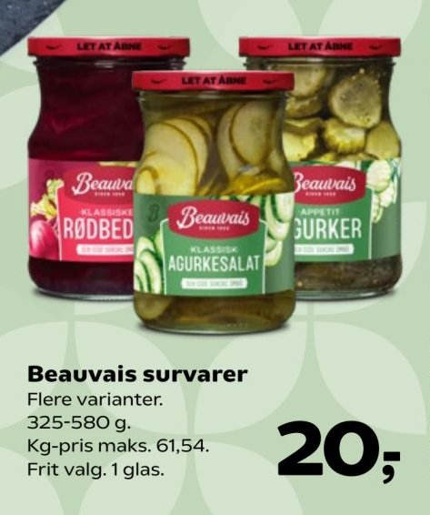 Beauvais survarer Flere varianter. 325-580 g. – Kvickly