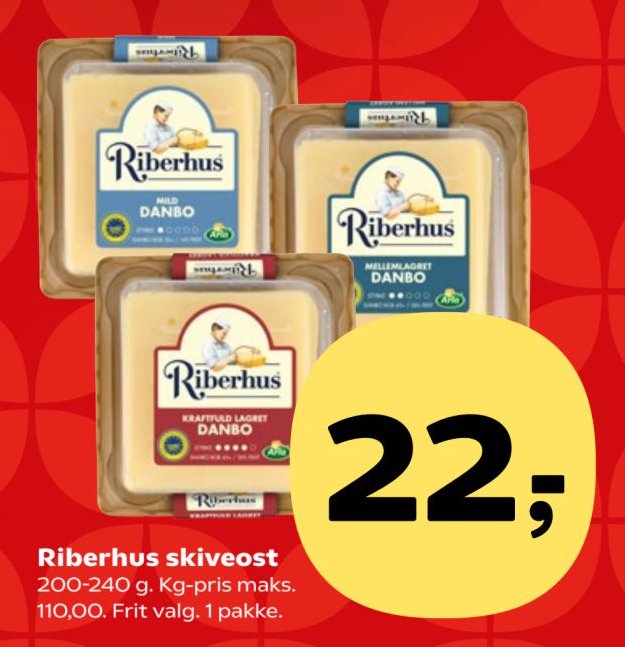 Riberhus skiveost 200-240 g – Kvickly