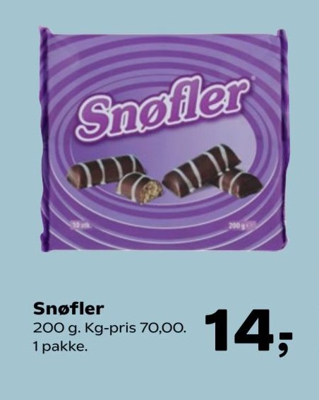 Snøfler 200 g. Kg-pris 70,00. 1 pakke. – Kvickly