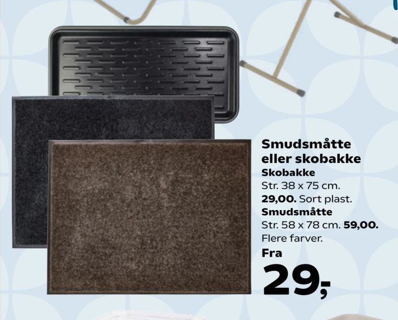 Smudsmåtte eller skobakke Skobakke Str. 38 x 75 cm – Kvickly