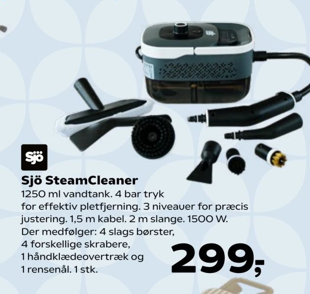 Sjö SteamCleaner 1250 ml vandtank – Kvickly