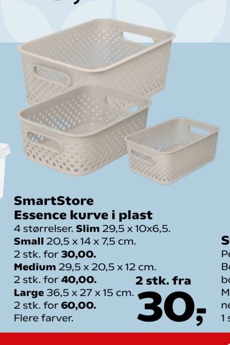 SmartStore Essence kurve i plast Small 20,5 x 14 x 7,5 cm 2 stk. – Kvickly
