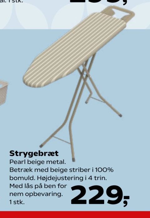 Strygebræt Pearl beige metal – Kvickly