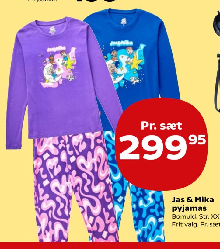 Jas & Mika pyjamas Bomuld. Str. XXS-S. Frit valg. Pr. sæt. – Kvickly