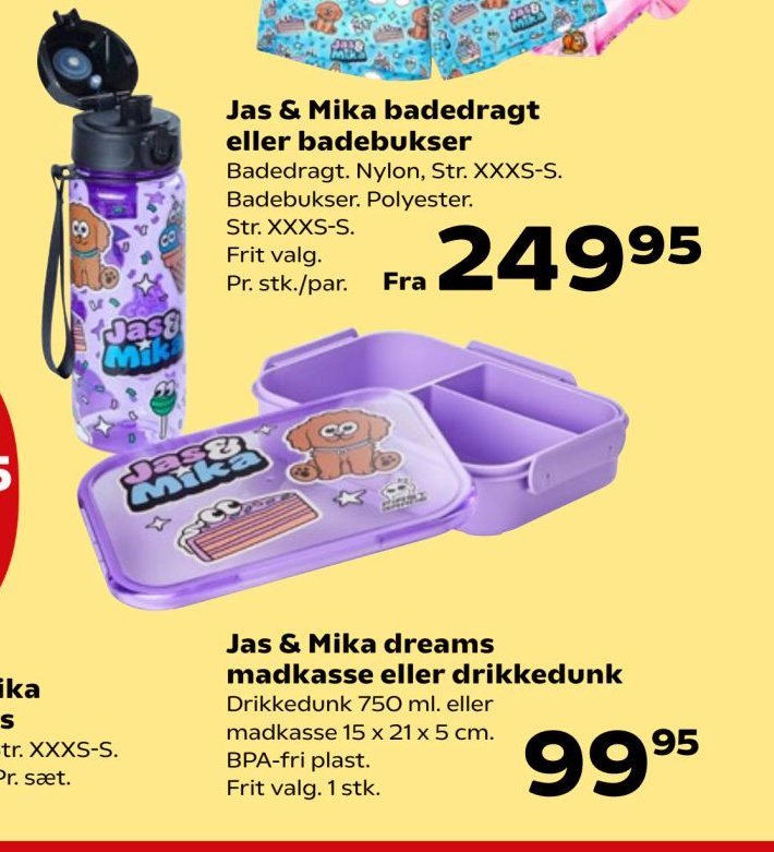Jas & Mika dreams madkasse eller drikkedunk Drikkedunk 750 ml. eller madkasse 15 x 21 x 5 cm. BPA-fri plast. Frit valg. 1 stk. – Kvickly