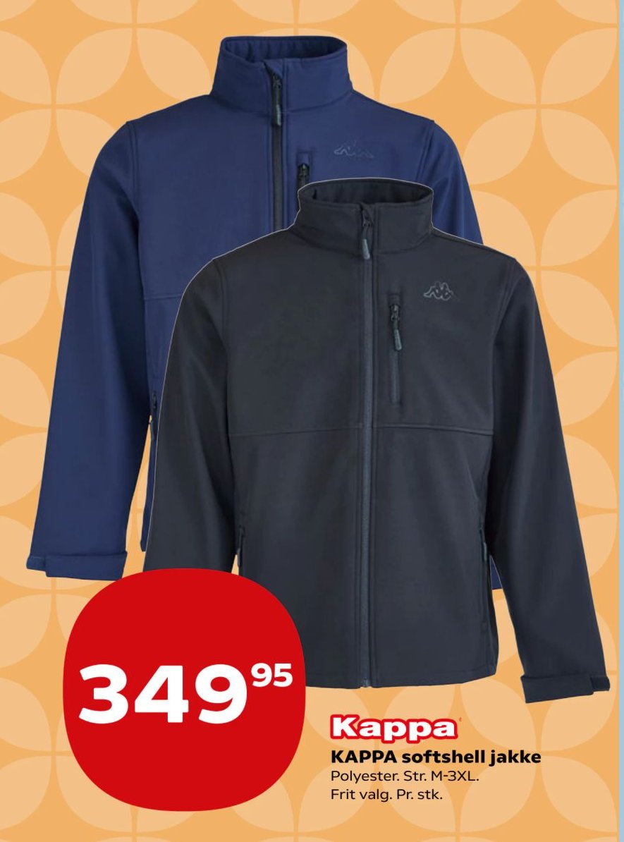 KAPPA softshell jakke Polyester. Str. M-3XL. Frit valg. Pr. stk. – Kvickly