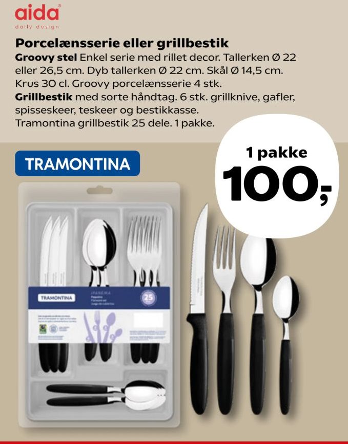 Porcelænsserie eller grillbestik TRAMONTINA 1 pakke – Kvickly