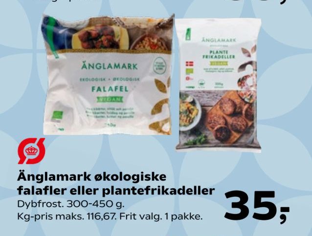 Änglamark økologiske falafler eller plantefrikadeller – Kvickly