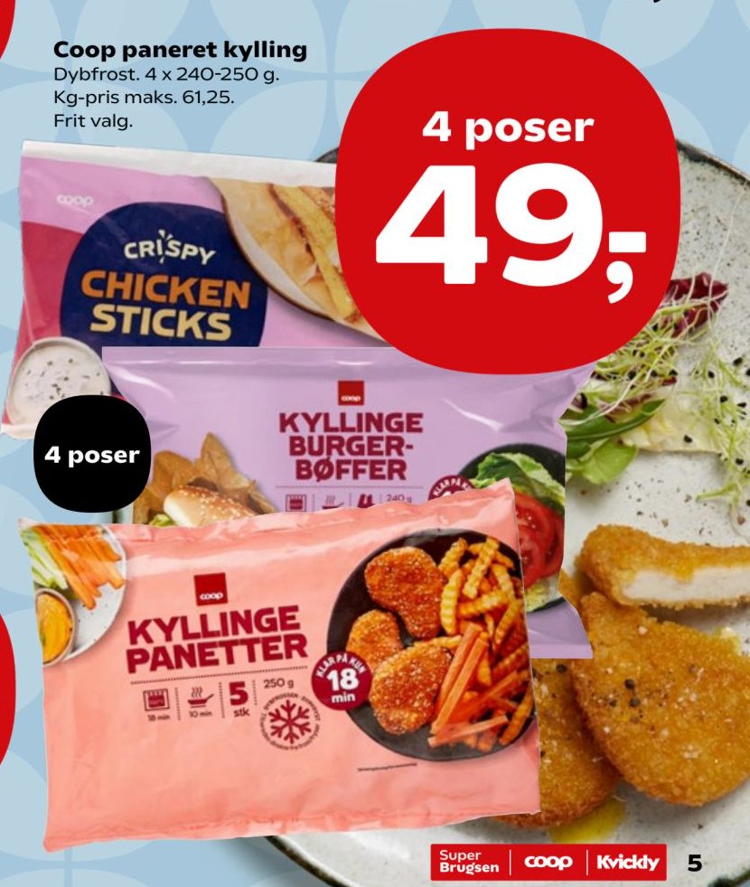 Coop paneret kylling 4 poser – Kvickly